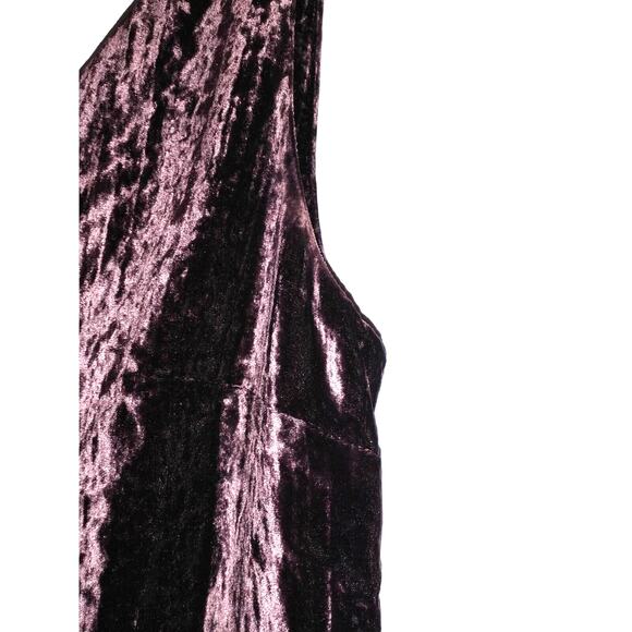 French Connection Women’s Purple Velvet Cocktail Dress Size 10 Double V-Neck - Picture 3 of 16